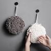 1 Pc Kitchen Bathroom Chenille Hand Towels Quick-dry Soft Hand Towel High Water Absorption Hanging Ball Rag Towers Accessories