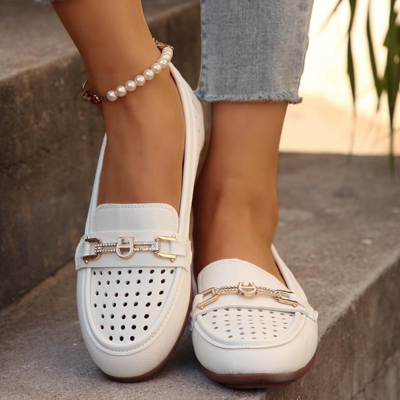 Fashion Ladies Shoes 2025 Brand Slip-on Women's Flats Fashion Metal Decoration New Casual Plus Size Light Best Seller Flat Low Heels