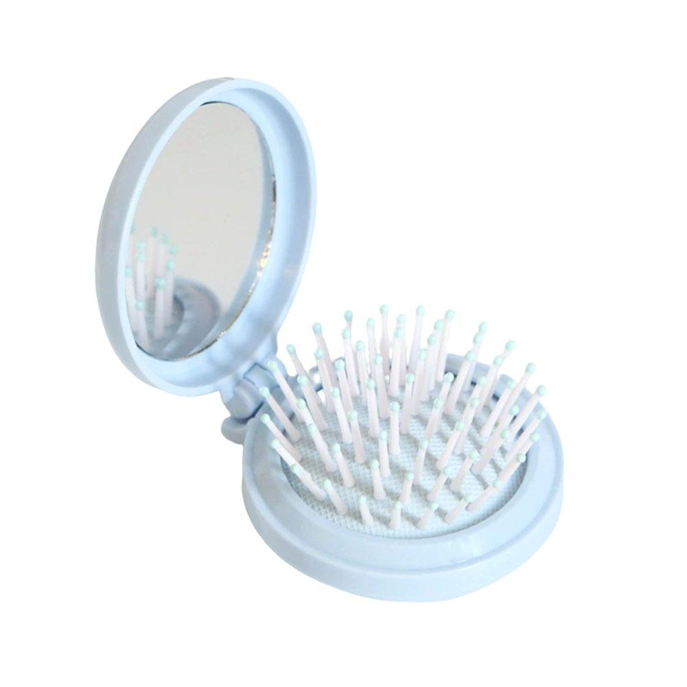 Folding Air Bag Comb With Mirror Mini Portable Travel Hair Brush Anti-static Styling Brush Head Massager Brush
