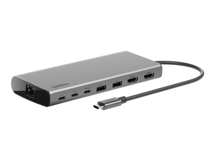 Adaptateur - BELKIN - USB-C 8in1 Dual Display Hub - 2 écrans 4K - Ethernet - USB