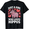 Cute Hippo Art for Women Girls Kids Hippopotamus Hippo Lover Gift Unisex T-Shirt