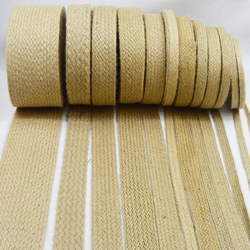 Simple Style Jute and Hemp Webbing: Wide-Narrow Flat Belt for Decorative Packaging and Bundling