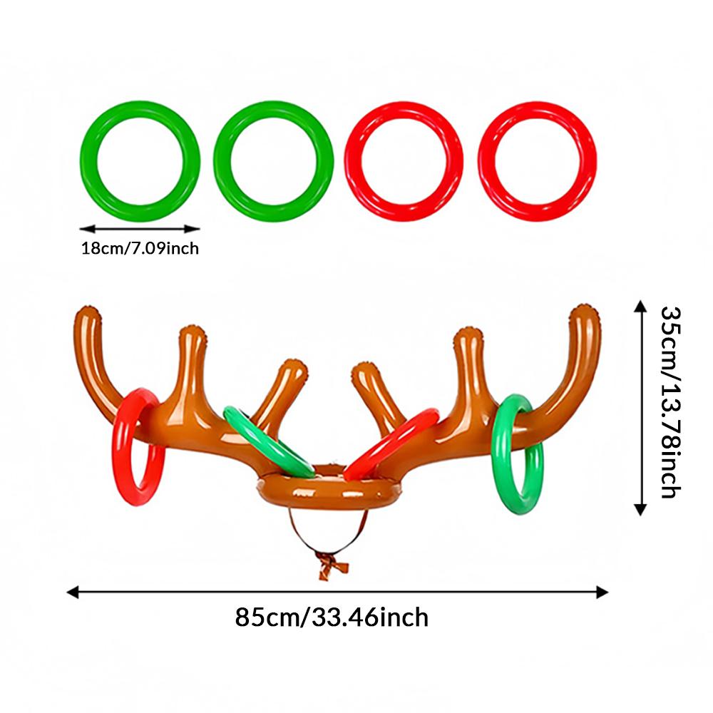 Inflatable Antlers Ring Toss Game Set Christmas Game For Family Festival Party New Year Gift