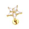 1PC G23 Titanium 16G Marquise Lotus CZ Flower Flat Back Stud Labret Tragus Helix Cartilage Conch Earring Piercings Sexy Jewelry