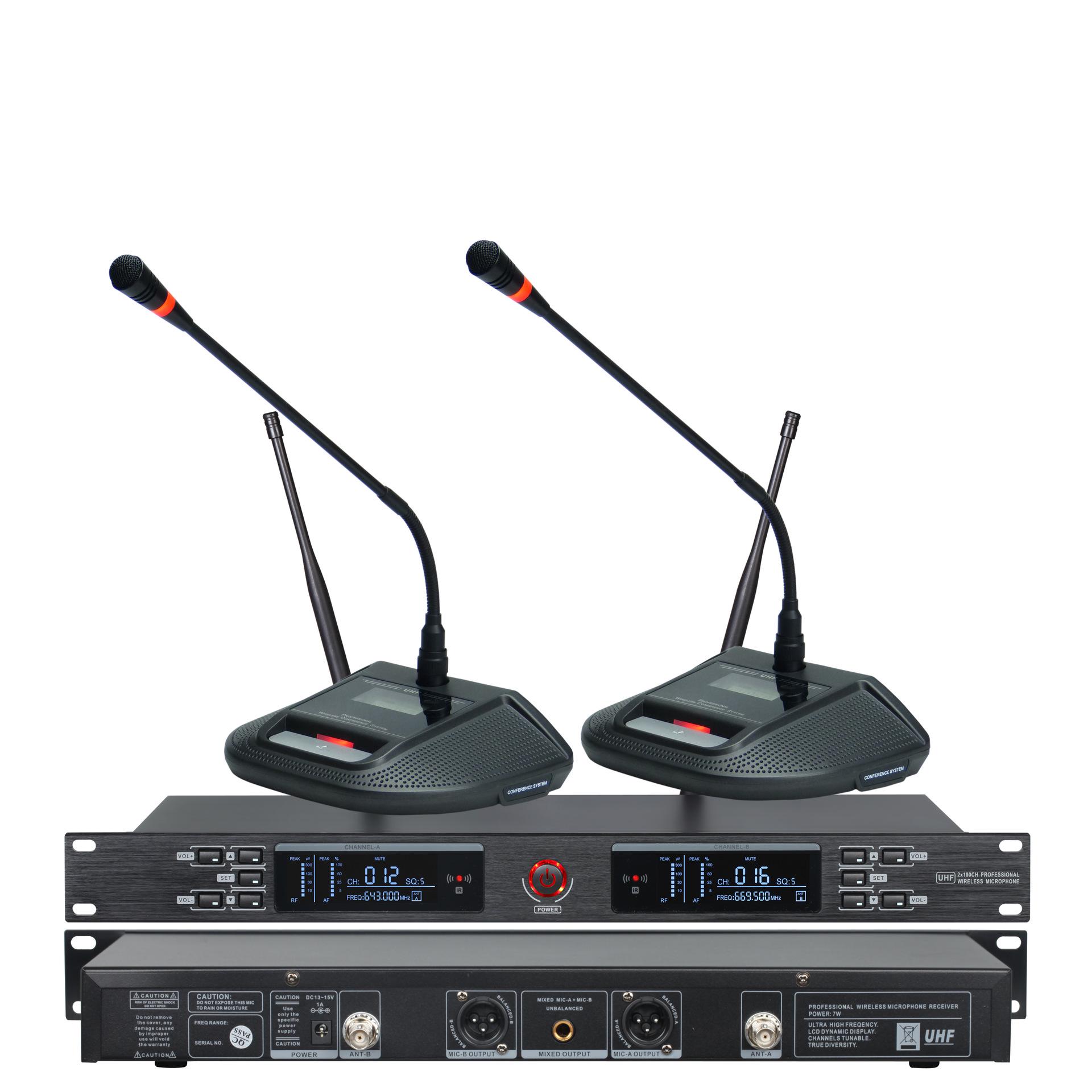 

U-Band Infrared Wireless Conference Mic Headset with Lavalier UK Plug