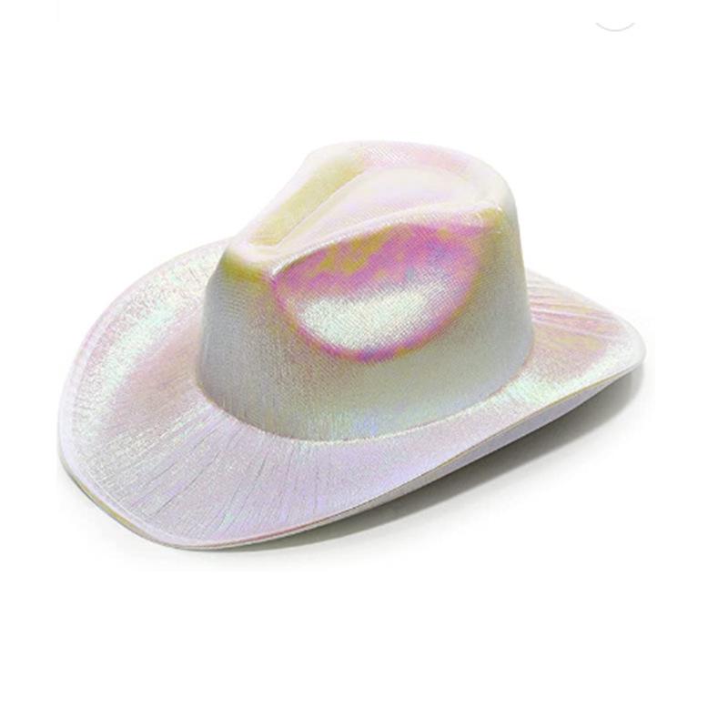 Iridescent LED Light-up Sequin Cowboy Hat for Christmas and Halloween Carnival
