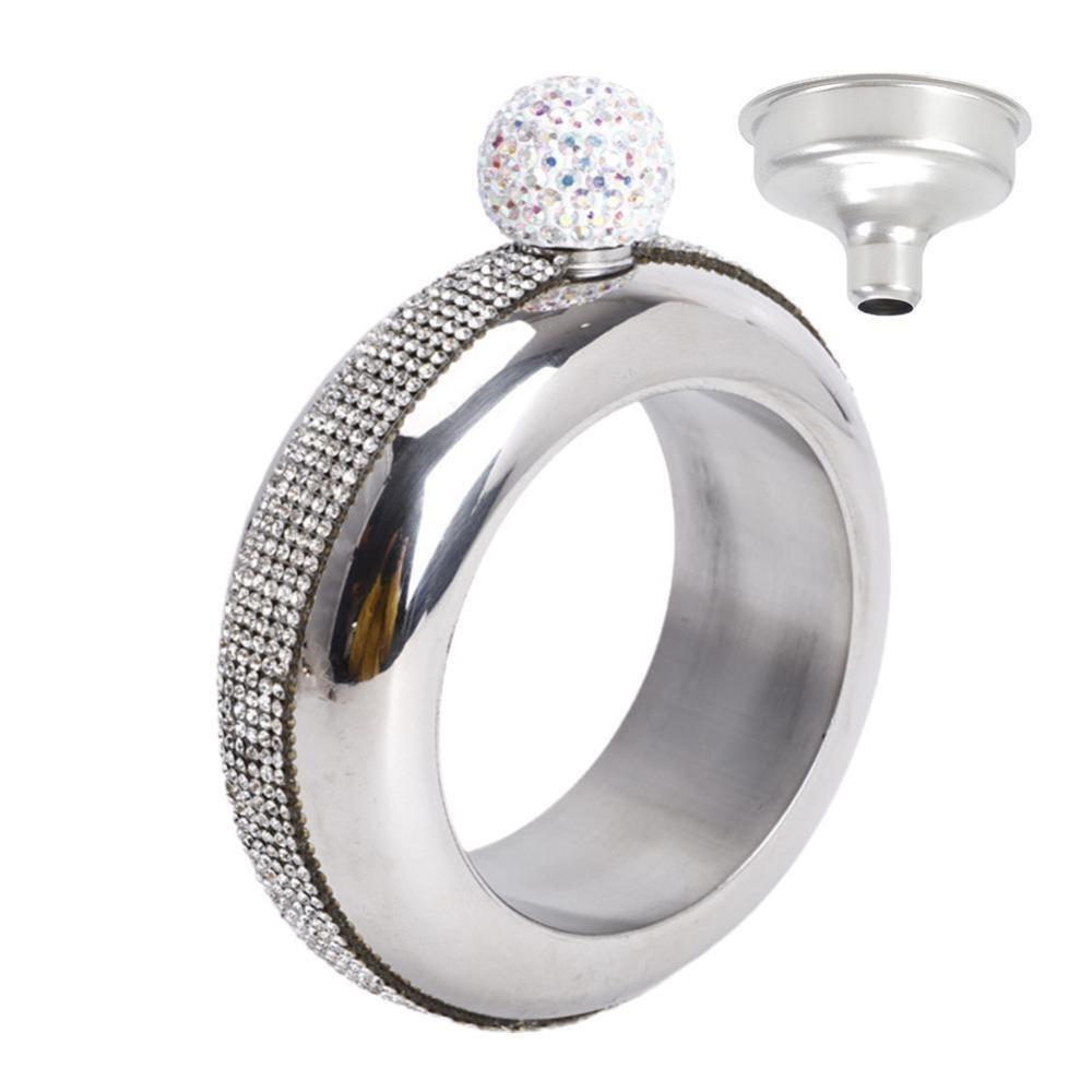 Stainless Steel Women Bracelet for Wine Gifts Bracelet Bottle Portable Hip Flask