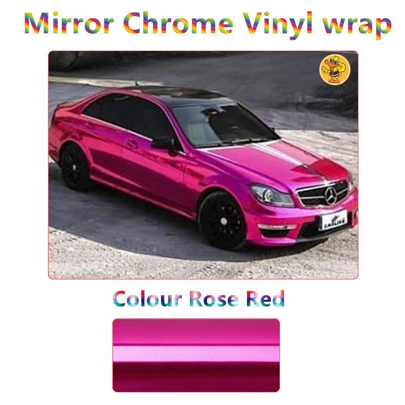 

1.52X17M Stretchable Black Mirror Chrome Vinyl Wrap Self-Adhesive Film Decal Air-Release Bubble Free DIY Car Wrapping Roll 1.52x10m 5x32.8ft розы красного