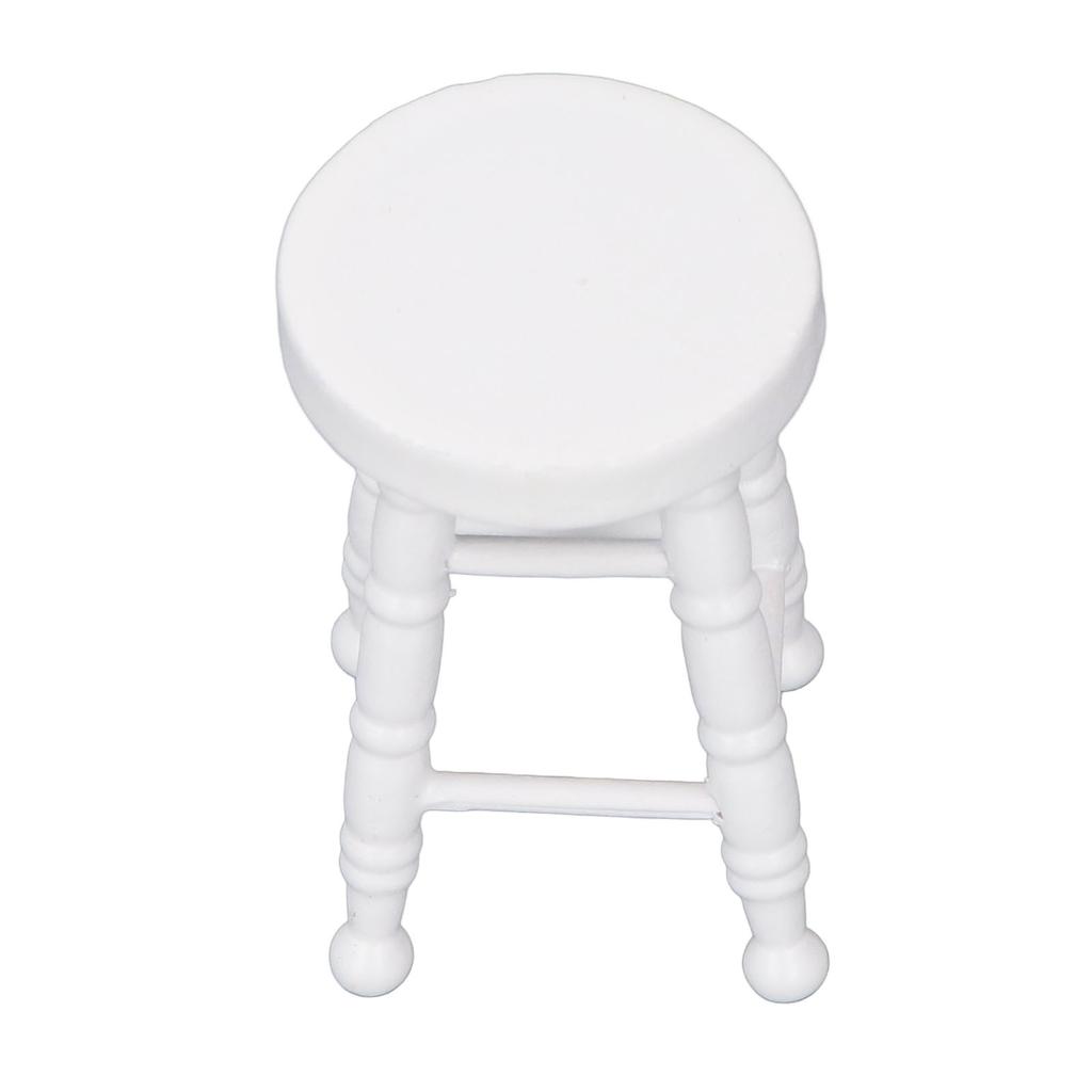 1:12 skala Puppenhaus Hocker Stuhl Holz Handarbeit Szene Ornament Modell Miniatur Runde Hocker