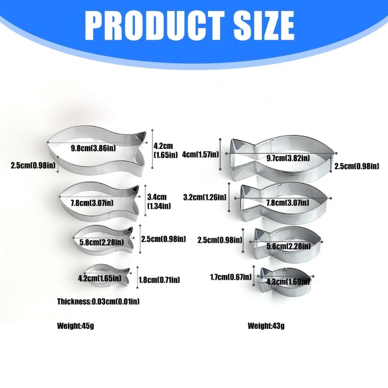 8 ks kovových vykrajovátek na sušenky ve tvaru ryb pro dětskou párty, oceánské téma, kuchyňské náčiní a designy na cukrovou hmotu