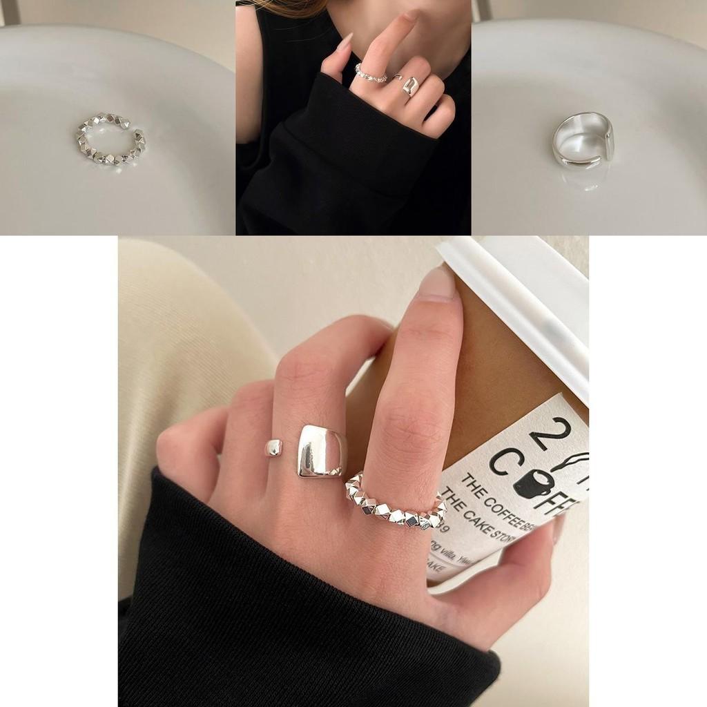 Korean Chic Style Adjustable Copper Geometric Ring For Women Elegant Fashion Accessory