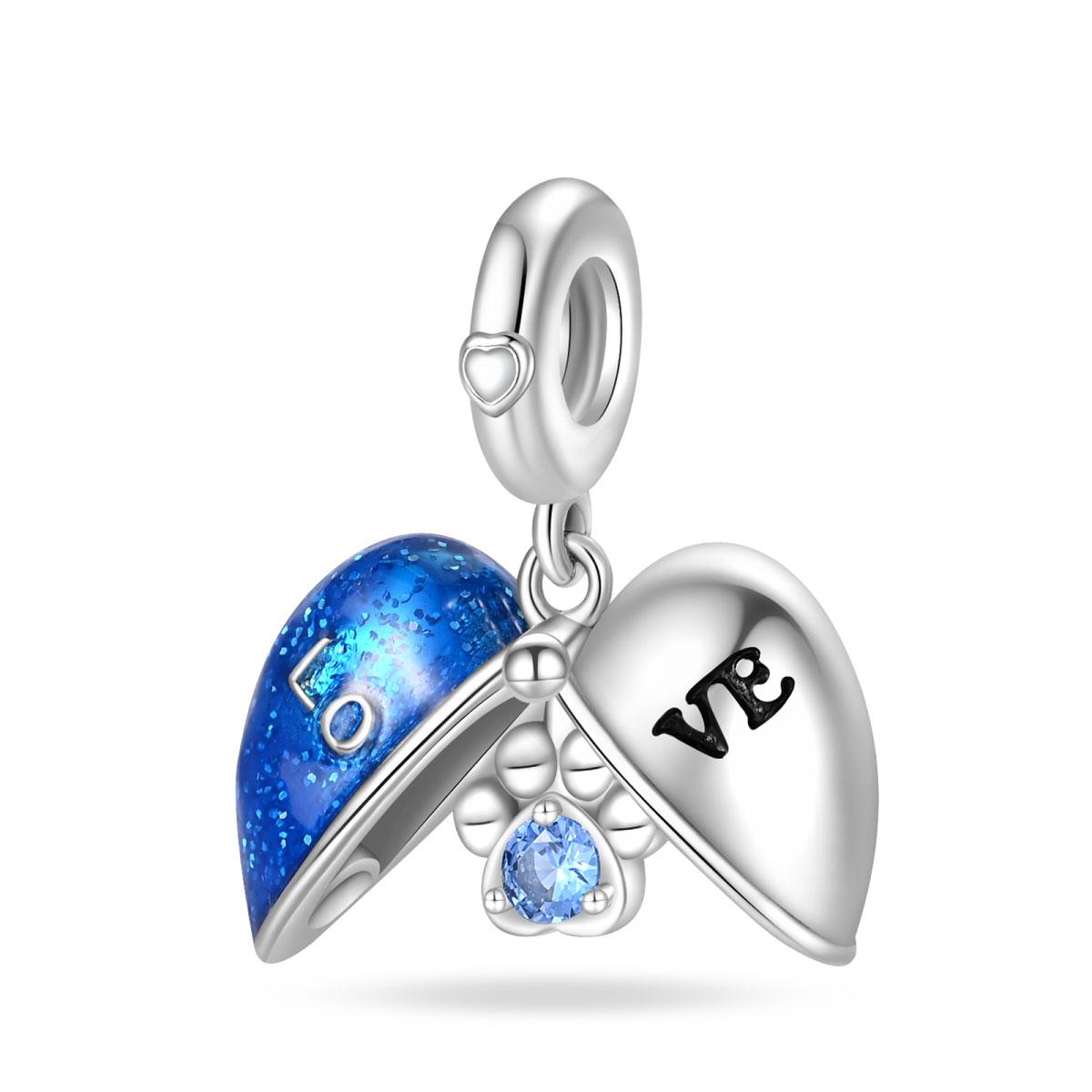 

Genuine Beautiful Charm Copper Blue Heart Pendants Bead Fits Bracelets Women Jewellery Crafting DoItYourself Gifts