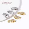 Fermoirs mousqueton en laiton plaqué or 18 carats Cœur/Ronds avec Anneau Ouvert, Fermoirs Incrustés de Zircon pour Bracelets Connecteurs Fermoirs Bijoux DIY