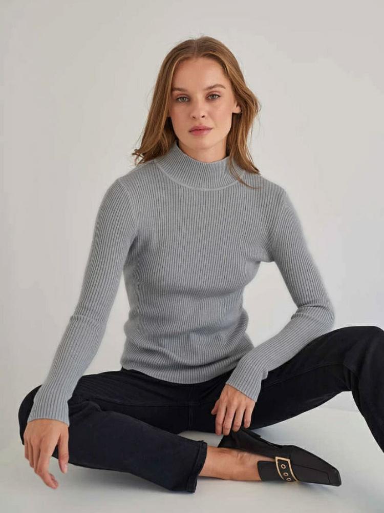 Womens  Casual Long Sleeve V Neck Chambray Blouse Top