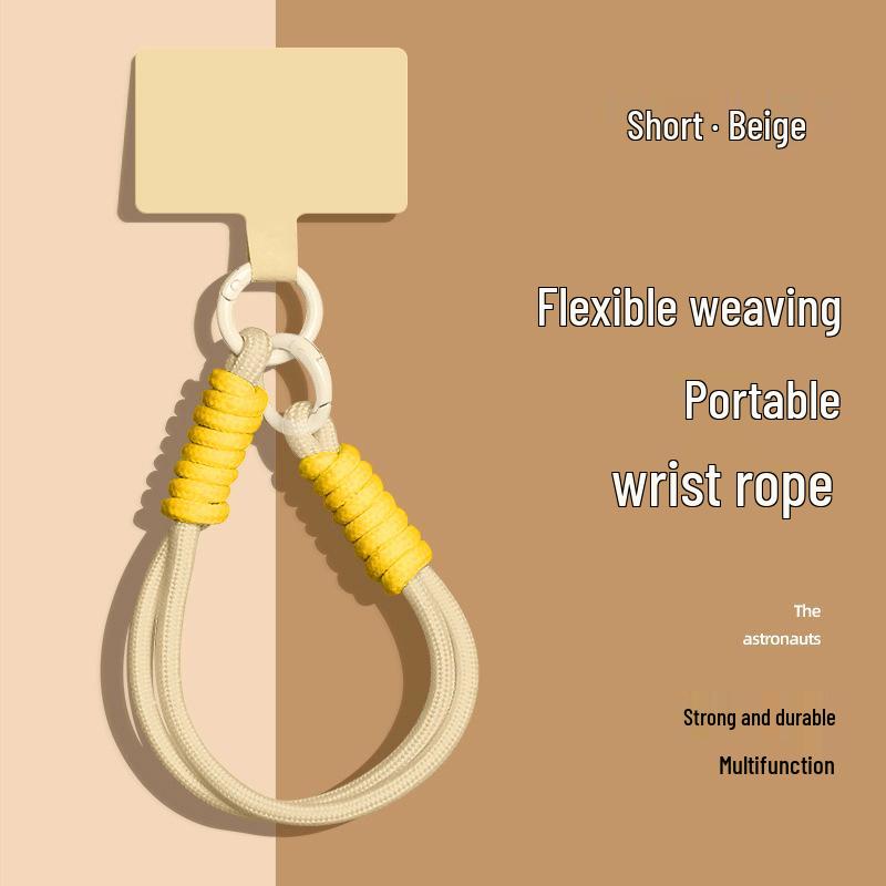 Popular Color-Block Phone Lanyard: Multi-Functional Anti-Loss Case, Earphone Cover, Toy Bag, Woven Wrist Strap