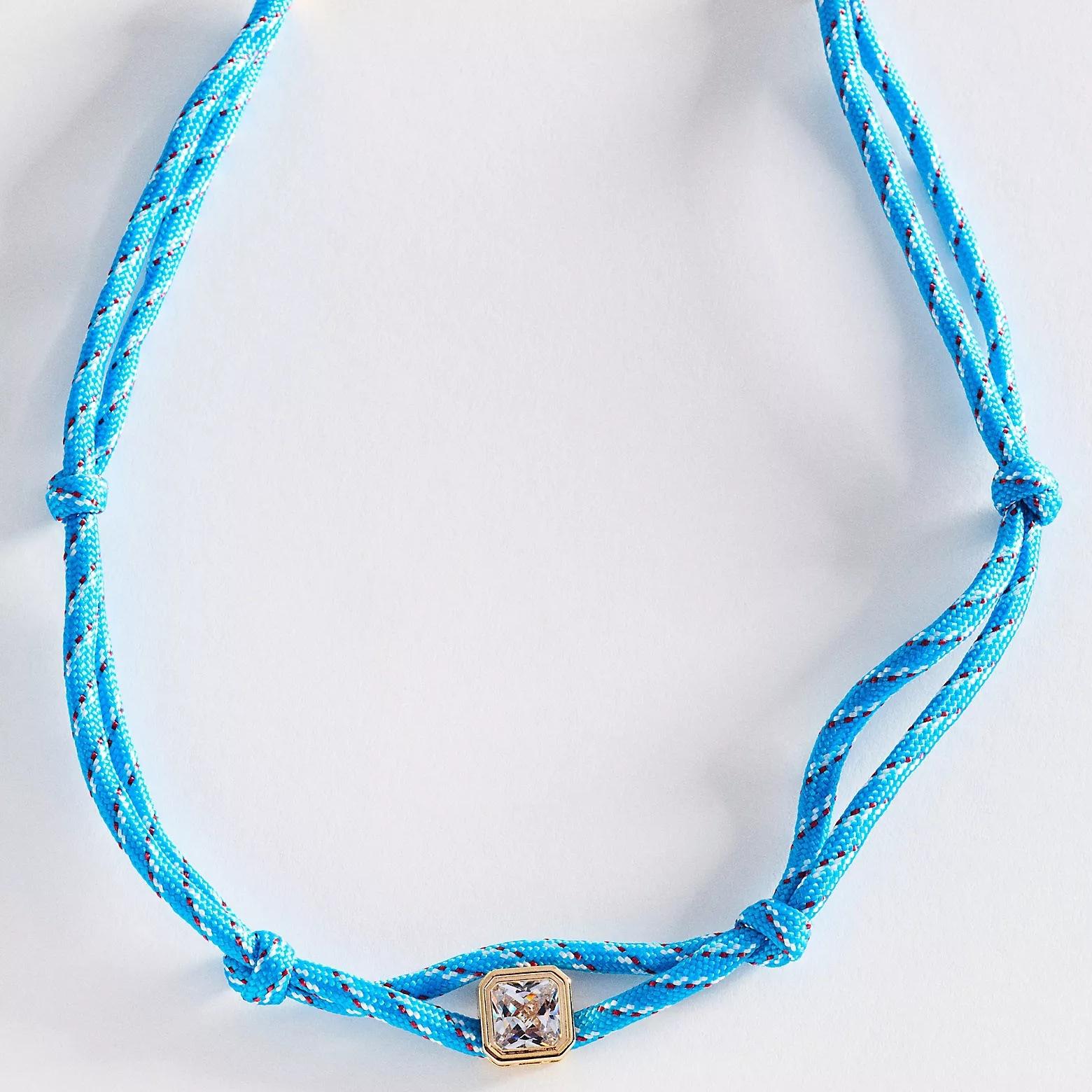Double Rope Knotted Necklace Small Zircon Pure Rope Simple Style Niche Stacked Belt