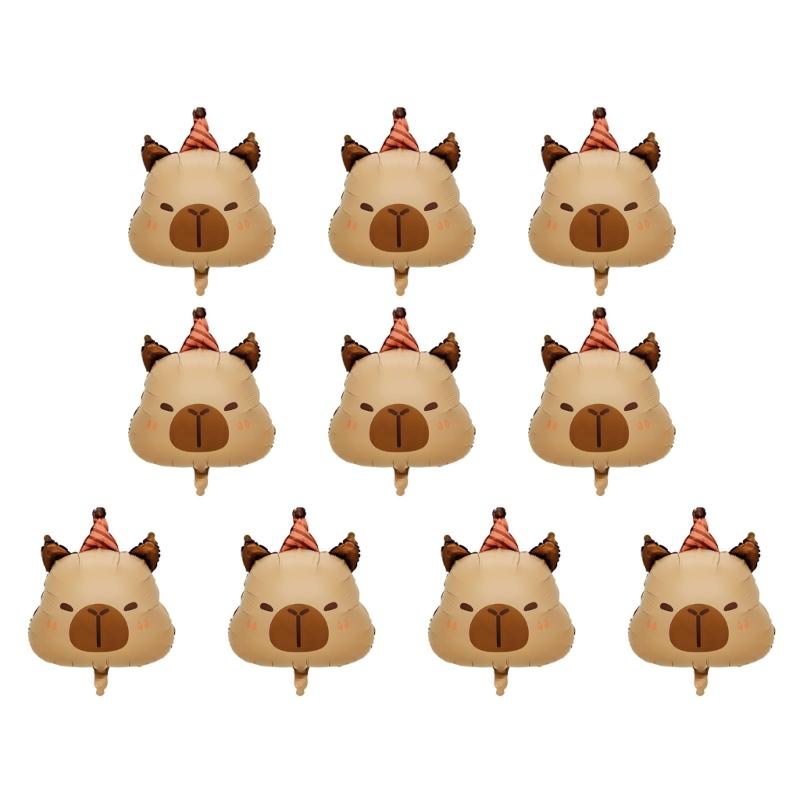 Lot de 10 Ballons Capybara Élégants Ballons Portables Accessoire Pour Créer Une Atmosphère Joyeuse Lors de Toute Fête Ou Événement