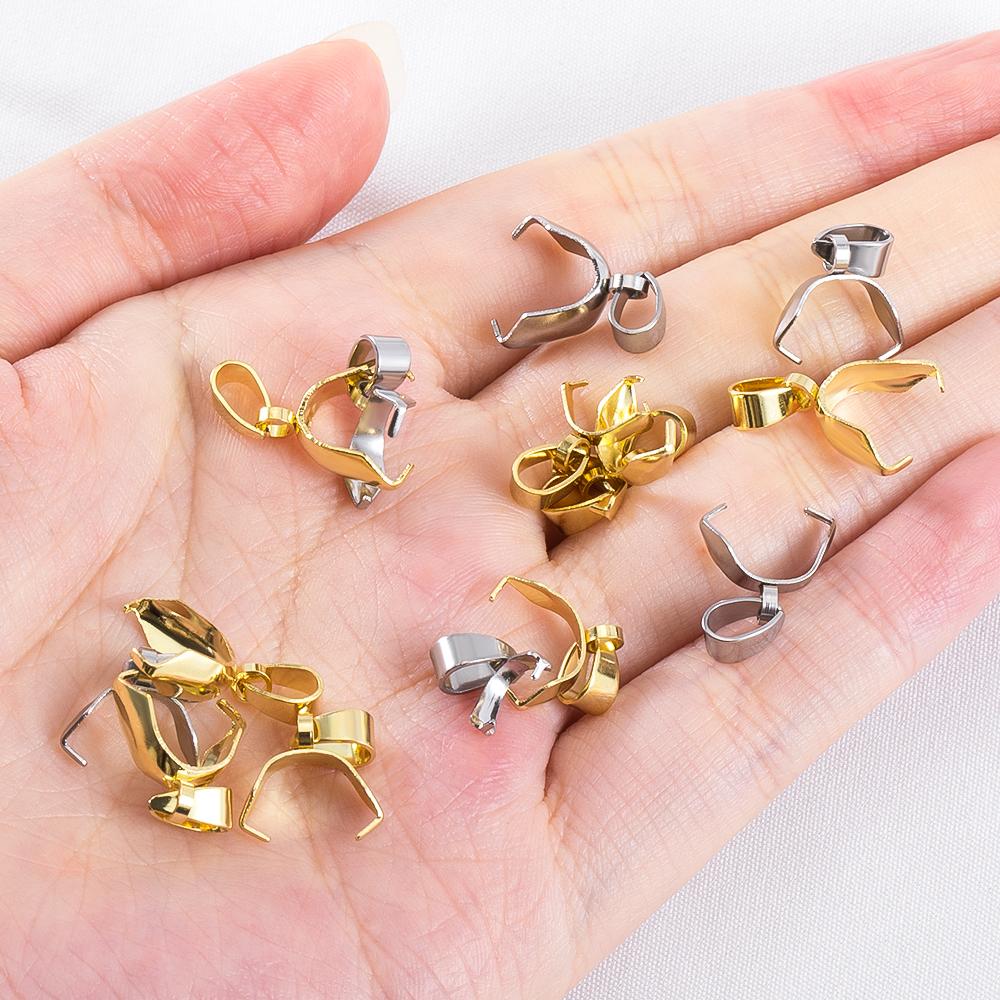 5 Stück 10 Stück Edelstahl-Anhänger-Klemmclip-Verschlusshaken für DIY-Halsketten-Schmuckherstellungsmaterial
