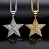 Pendant Rap Hip-hop Fashion Jewelry Three-dimensional Five-pointed Star Necklace