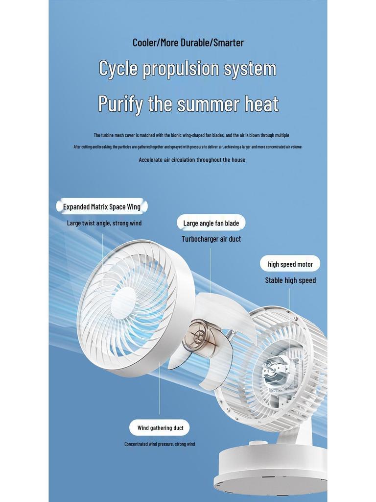 Silent Desktop Electric Fan: Compact Wind Turbine for Home & Office Air Circulation