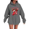 Women's Fashion Casual Long Sleeve Loose Christmas Print Hooded Sweatshirt