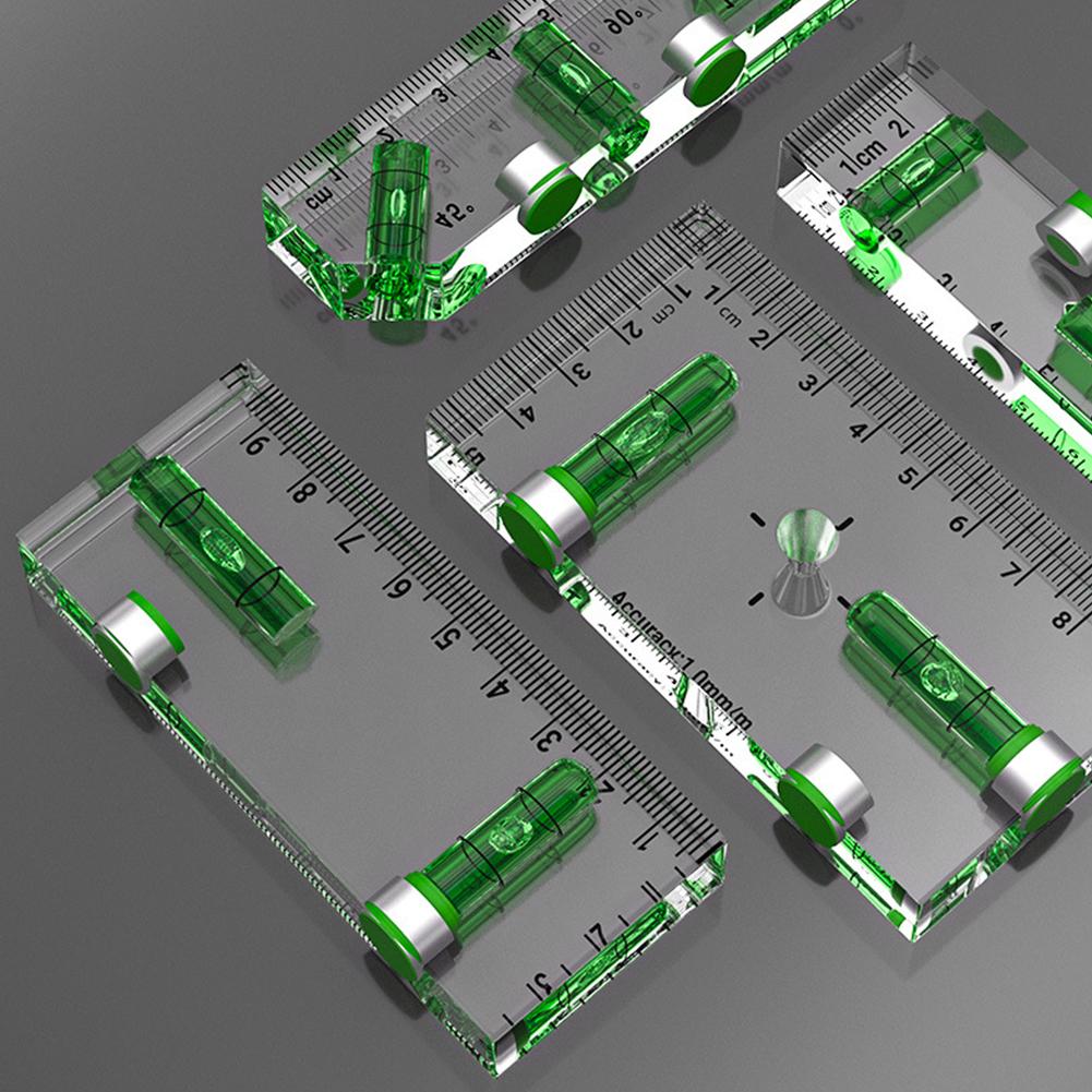 Mini High-precision Level Ruler with Bubble Magnetic Spirit Level Transparent Thickening Measure Tools Magnetic Spirit Level