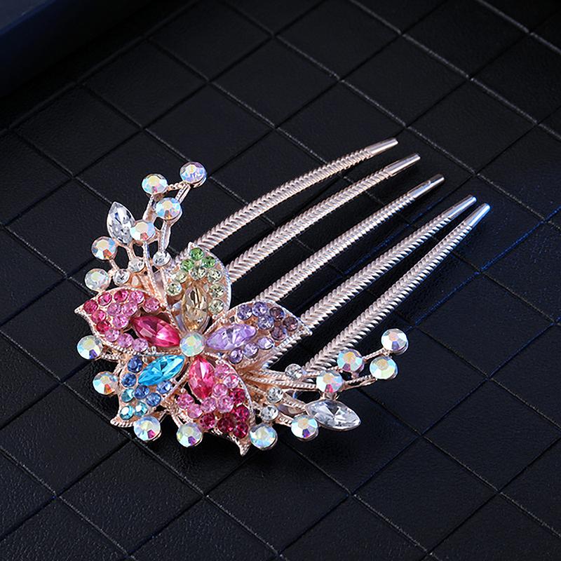 Vintage Blumen Haarspangen Koreanischer Stil Perle Haarkämme Glänzende Haarnadeln Für Frauen Haarschmuck
