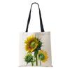 Sunflower Flowers Women Shoulder Bag Shopper Canvas Casual Grocery Handbag 2022 Print Painting Vintage Large Capacity Tote Books