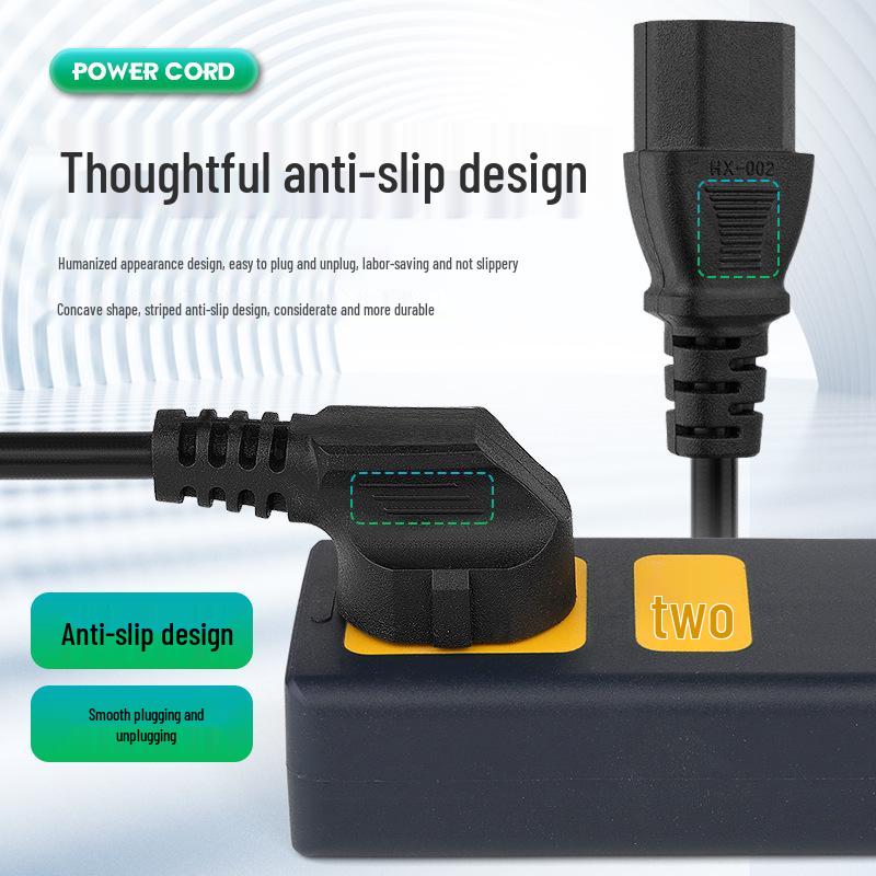 Pure Copper Large AC Power Cord with Three-Hole Plug for Computers, Rice Cookers, Kettles, and More