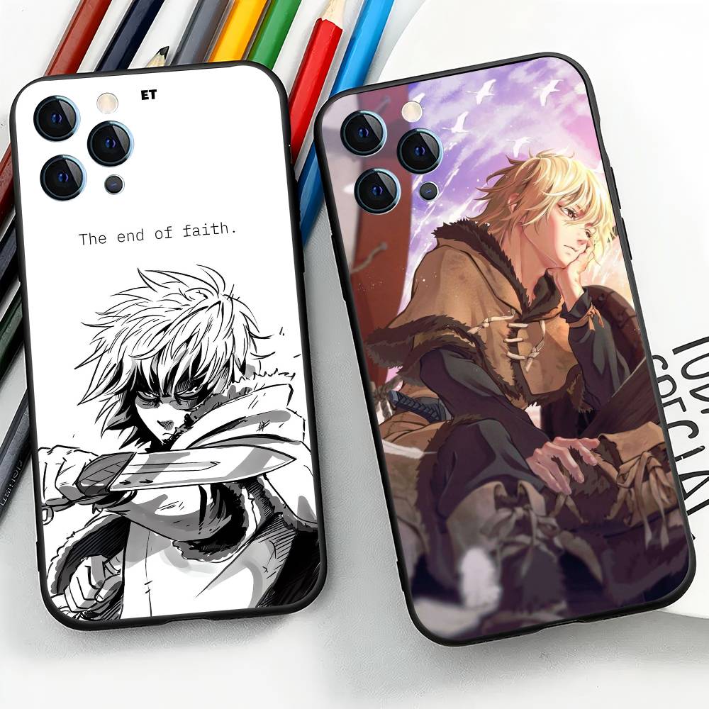 v-Vinland Saga For iPhone 13,17,11,12,16,14,15,Plus,Pro Max Soft Silicone Black Phone Case