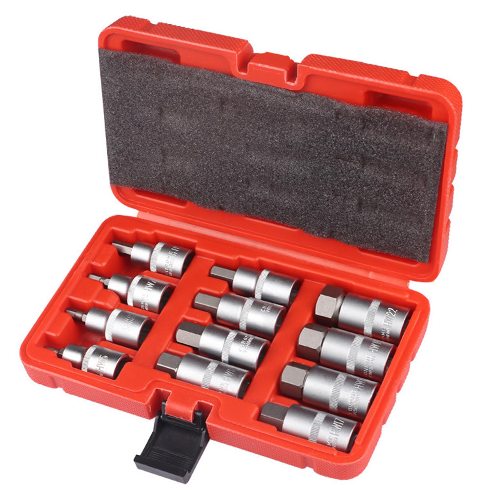 

12Pcs Allen Socket Set 1/2inch Hexagon Socket 1/2inch Allen Socket Spanner Hexagon Allen Key Socket Set with Storage Case 1