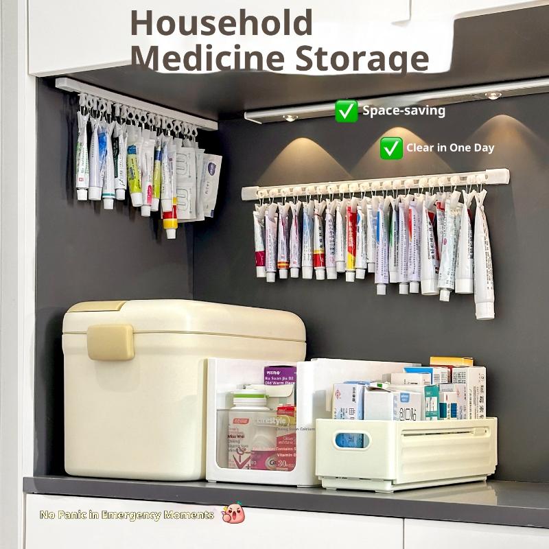 1PC Plastic Hanging Ointment Storage Rack Space Saving Large Capacity Lotions Storage Clip With Slide Rail Headband Holder