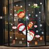 Cartoon Christmas Stickers Window Showcase Removable Santa Clause Snowman Home Decor Decal Adhesive