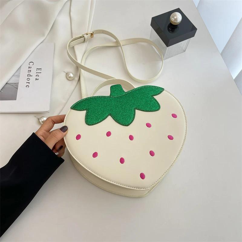Strawberry shaped crossbody bag for ladies  fun creative bag  feminine travel bag  clutch for girls