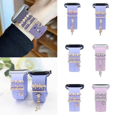 Metal Decorative Ring Bracelet Wristbelt Charms Watch Band Ornament for Iwatch Strap Accessories