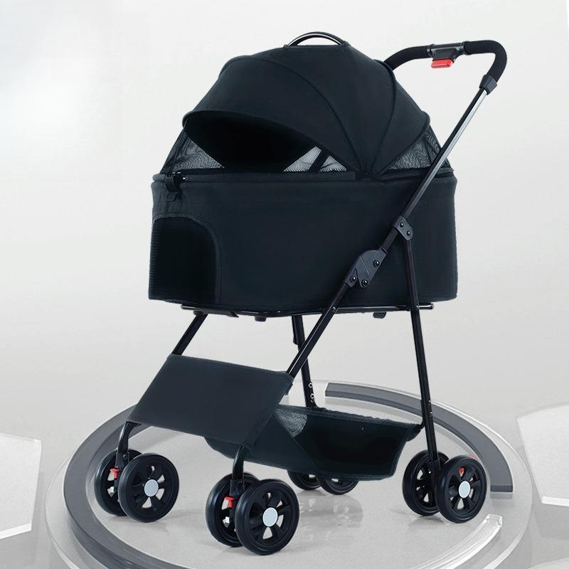 Lightweight Foldable Detachable Dog Stroller Small Medium Outdoor Luxury Stroller Dogs Portable Wheels Designer Pet Trolley
