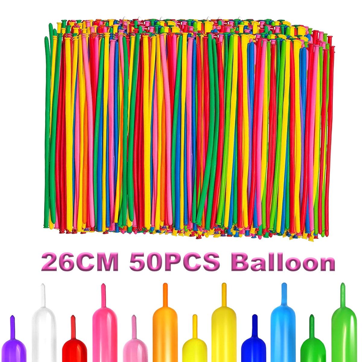 

50/100pcs 10.24inch Colorful Long Latex Balloons With Balloon Pump DIY Manual class Magic Twisting Balloons ZSY 10inch