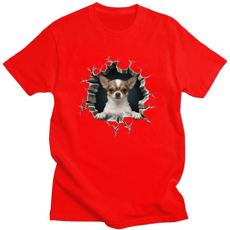 Breaking Through Chihuahua T Shirts Men ShortSleeve Dog Lover Tshirt Casual Tee For Husband100 Cotton Slim Fit Tshirt S