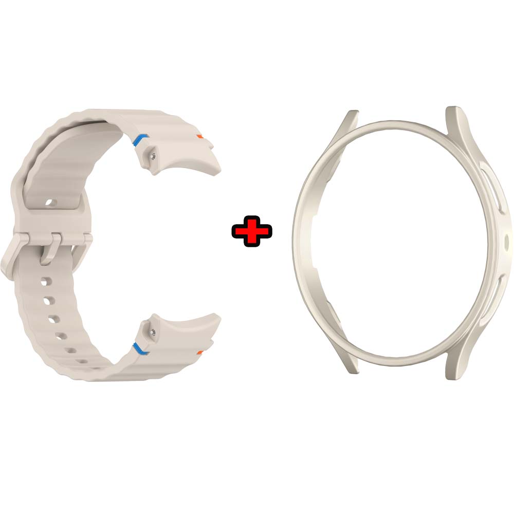 Case+Strap for Samsung Galaxy Watch 7 6 5 4 40mm 44mm Silicone Official Band PC Protector Cover Bumper Galaxy Watch 6 Accessorie