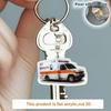 Ambulance Pendant Keychain,Vehicle Theme 2D Flat Acrylic Ornament Charm,Hanging Decoration for Car,Bags,Festive,Home,Party,Gift