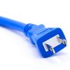 Ultra-soft cross-shaped extension cord, 15m, 3 outlets (blue)