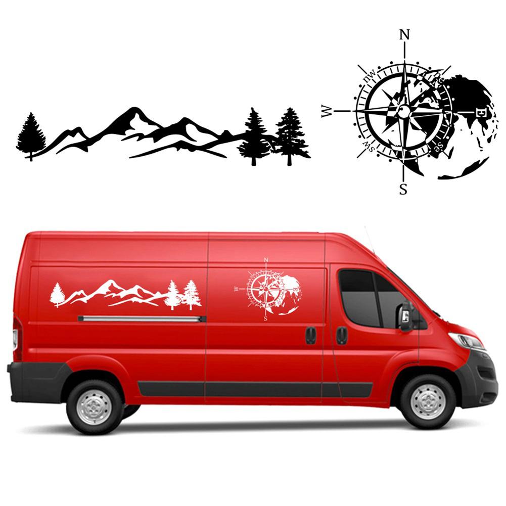 2pcs Sticker Accessories Black Car Car Sticker Compass
