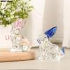 Crystal Glass Rabbit Butterfly Swan Statue Mascot Animal Handmade Figurines Ornaments For Garden Home Living Room Office Table