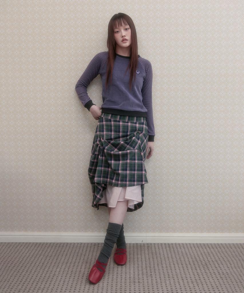 Aiiiai Pin-Up Check Layered Skirt