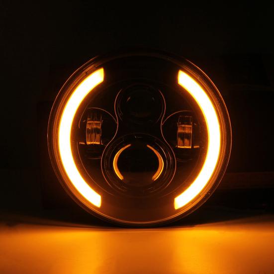 200W 7 Inches LED Headlights Halo Angle Eye Hi/Lo Beam DRL for Jeep Wrangler