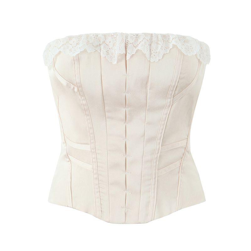 

Дом Белого Чая Чистой Любви Тот же Стиль Атмосфера Чистого Желания Романтика Тяжёлая Промышленность Кружево Торт Брюки-юбка + Топ-труба Комплект Apricot Tube Top Tops S