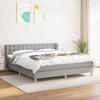 Maison Exclusive - Bed Slatted Base with Mattress Light Grey 160x200cm Fabric
