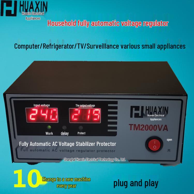 Huaxin 220V Automatic Voltage Stabilizer 2000W for Home: Computer, TV, Fridge, Boiler