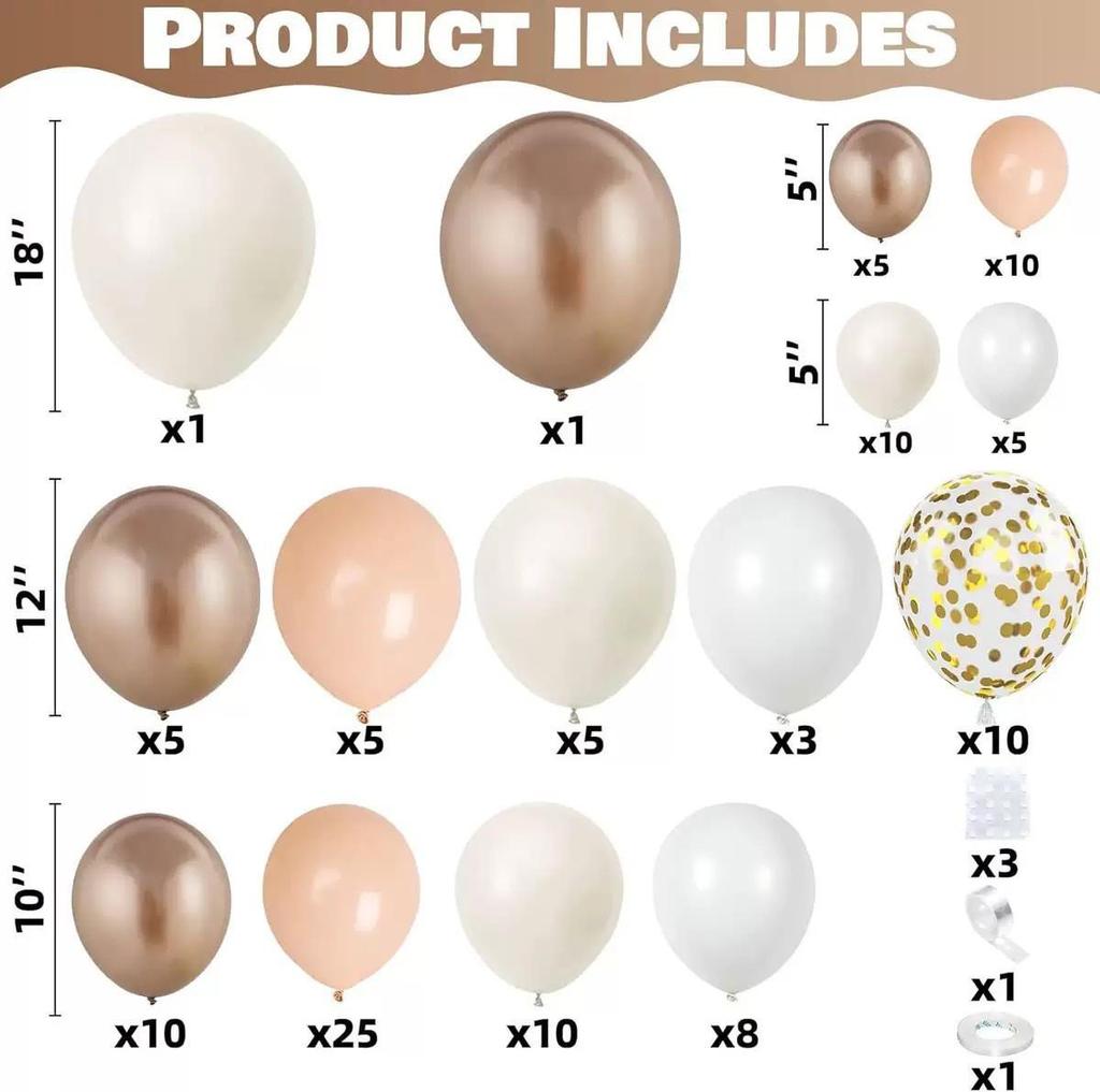 Champagne Gold Wedding Balloon Garland Arch Set: Pearlescent Theme Party Decoration