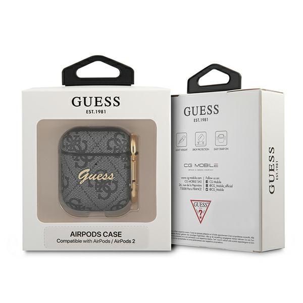 Guess Gua24Gsmk Airpods 1/2 Coverszary/Grey 4G Script Metal Collection